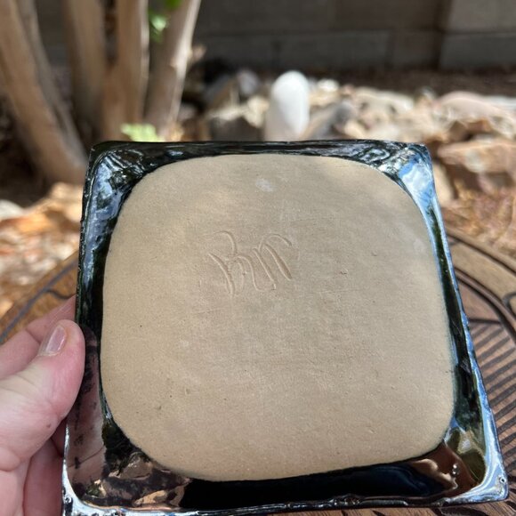 Handmade Red and Black Small Tray or Spoon Rest - Picture 3 of 3